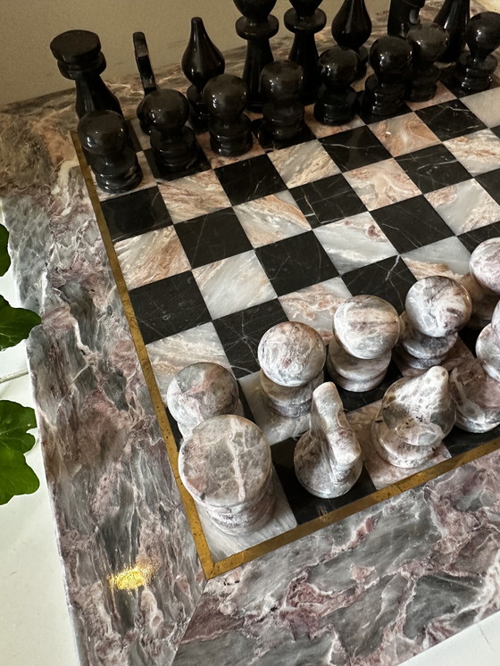 Image 1 of Scacchiera in marmo 34 cm