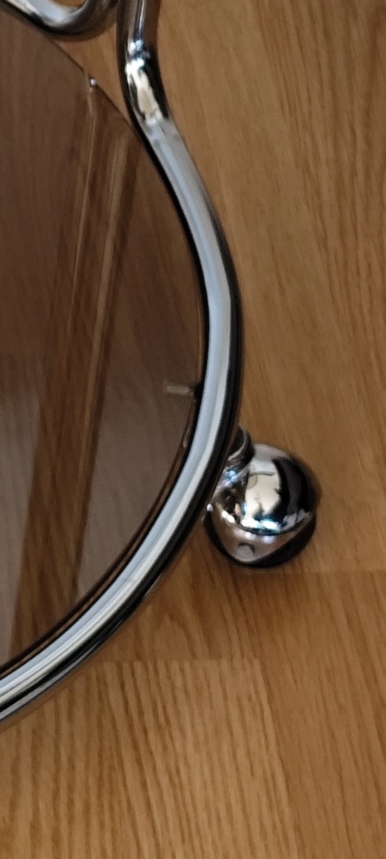 Image 1 of Designklassieker: Vintage barkar/serveerwagen (jaren 70) – rookglas en chroom


