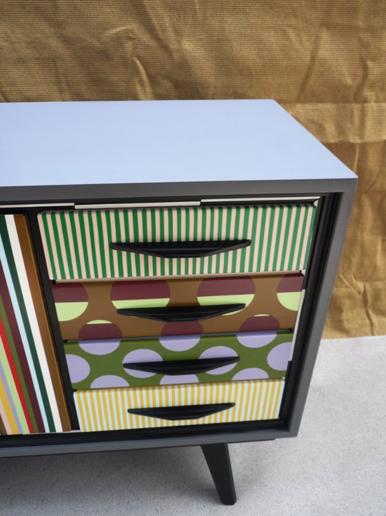Cassettiera vintage con 2 ante e 4 cassetti – Cassettiere, Wood (photo 7 of 11)