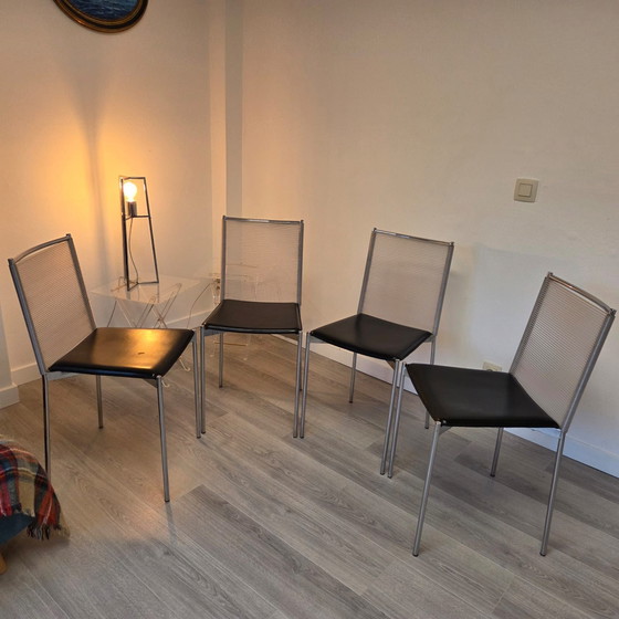 Giandomenico Belotti Sedie Spaghetti, Sedie da pranzo, Alluminio, Plastica, Nero (foto 3 di 11)