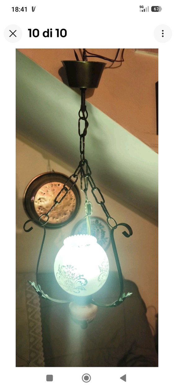 Vintage Tuscan Maremma Lantern Style Pendant Light – Pendant lamps, Ceramic, Glass (photo 9 of 9)