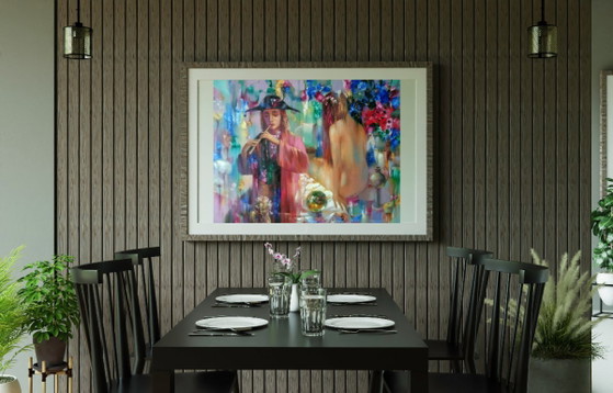 Original Oil Painting Abstract Figurative Girl Flowers Evening Melody – Paintings & Drawings, Canvas (photo 3 of 13)