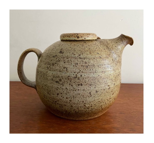 Tetera de cerámica única (Unica) de Arne Bang, Dinamarca, década de 1950.