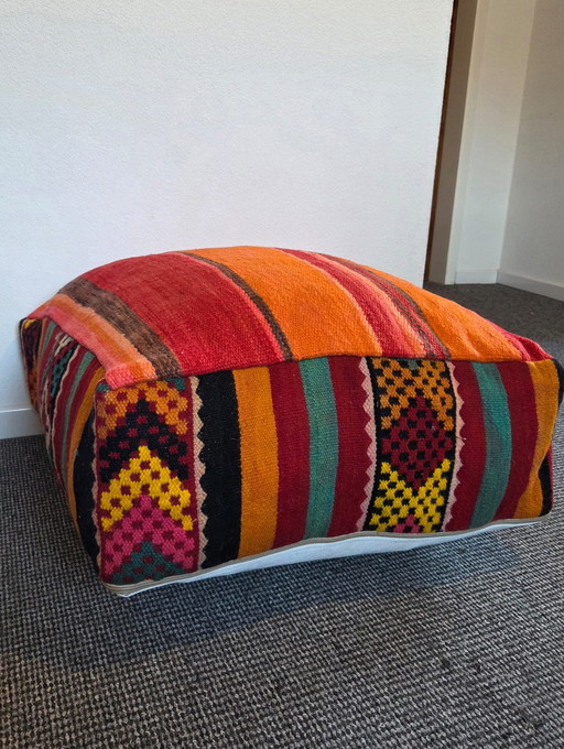 Pouf Kelim vintage, cuscino per seduta