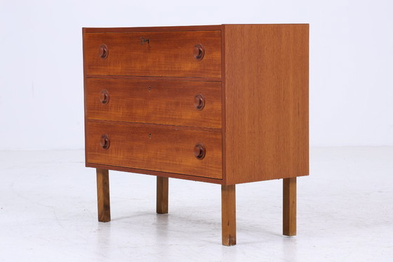 Image 1 of Prachtige teakhouten ladenkast Mid Century | vintage ladekast hout opbergruimte 60s 70s #07-55