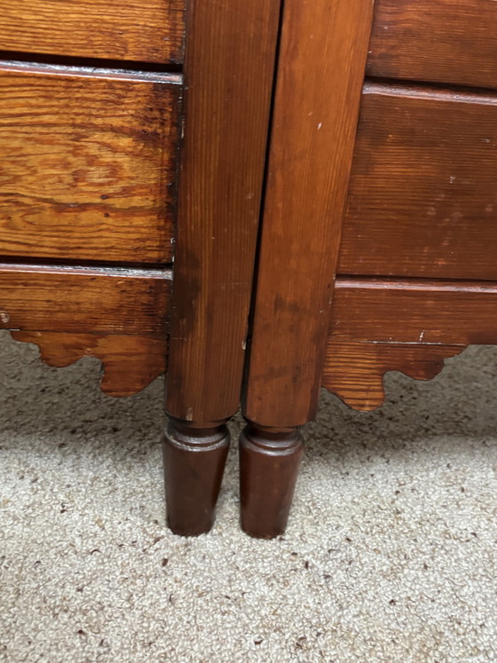 Unique pair of antique pine beds with original Beaumont spring bases - ca. 1910 – beaumont-biedermeier (photo 6 of 9)