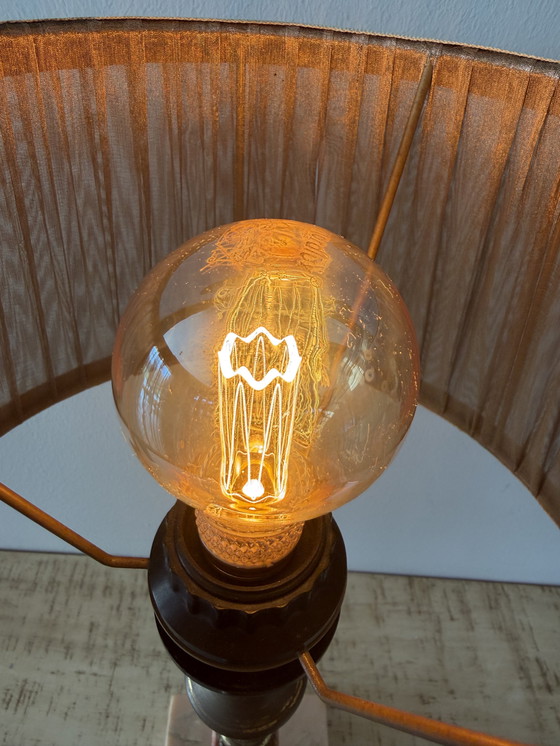 Image 1 of Vintage tafel lamp met onyx marmer