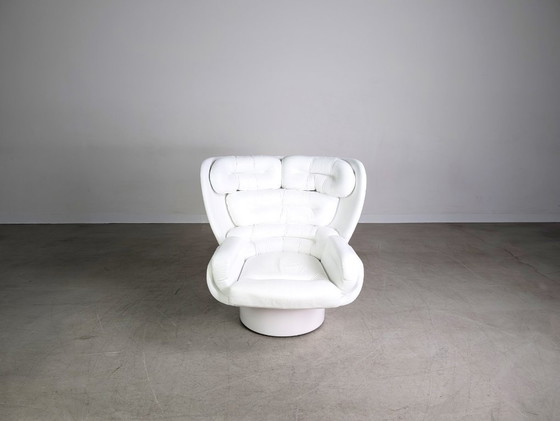 Image 1 of Sedia Elda originale Joe Colombo poltrona Vintage Comfort in pelle bianca