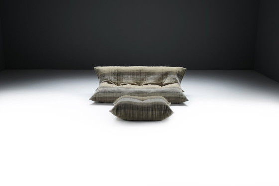 Image 1 of Prachtige YOKO + poef in nieuwe Jacquard wollen stof - Michel Ducaroy - Ligne Roset