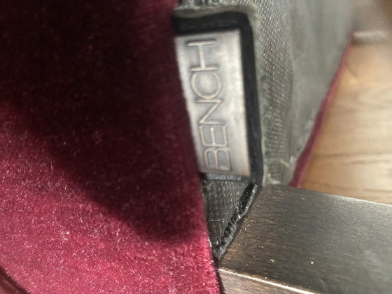 Image 1 of 6 sedie da pranzo in velluto bordeaux di Bench