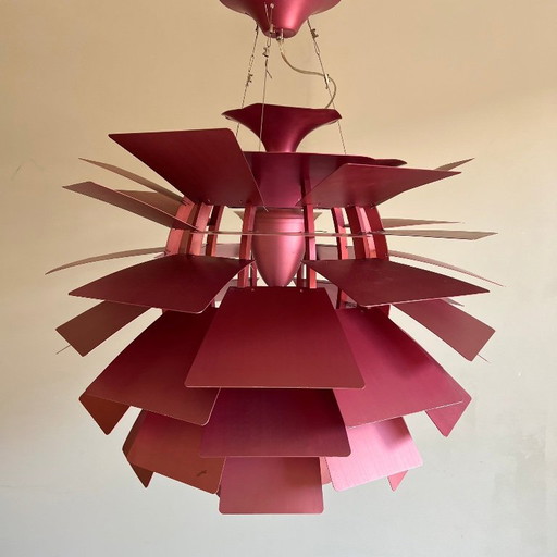 Vintage Artichoke-style pendant lamp pink | 95 cm | 1980s – hanglampen, Aluminium (photo 2 of 6)