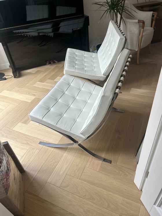 Image 1 of 2 Knoll Barcelona Chairs white