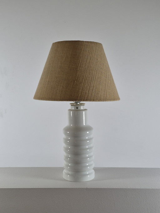Lampada vintage in porcellana di metà secolo VEB GDR – vloerlampen, Porcelain, Textile