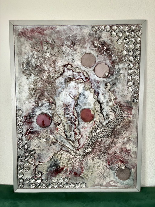 Monumentaal, uniek kunstwerk in mixed media van FinkX, 90x120 cm.