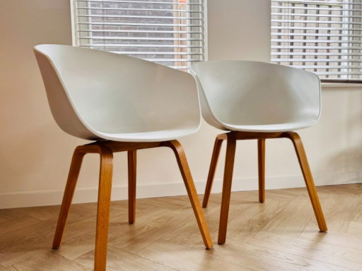 2x Hay AAC22 silla blanco / roble