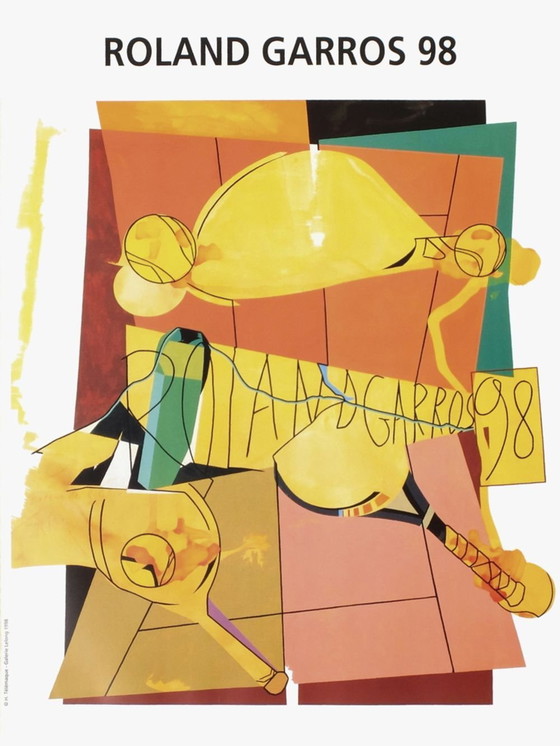 Image 1 of Official Roland-Garros 1998 posters - Hervé Télémaque original poster 1998