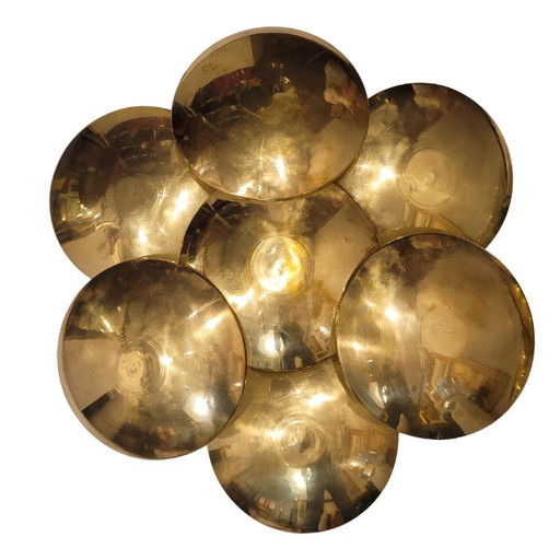 Pair of gilt and brass wall lights, Goffredo Reggiani, Mid-century, 1970s - Italy