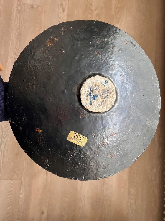 Image 1 of Very robust blue green bowl Raku ceramic handmade