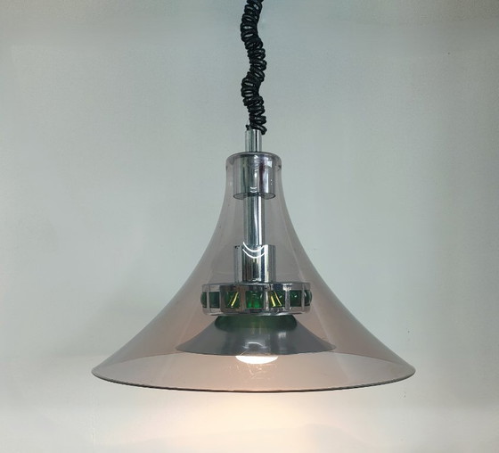 Image 1 of Rare Massive 1970s design pendant lamp (height adjustable)