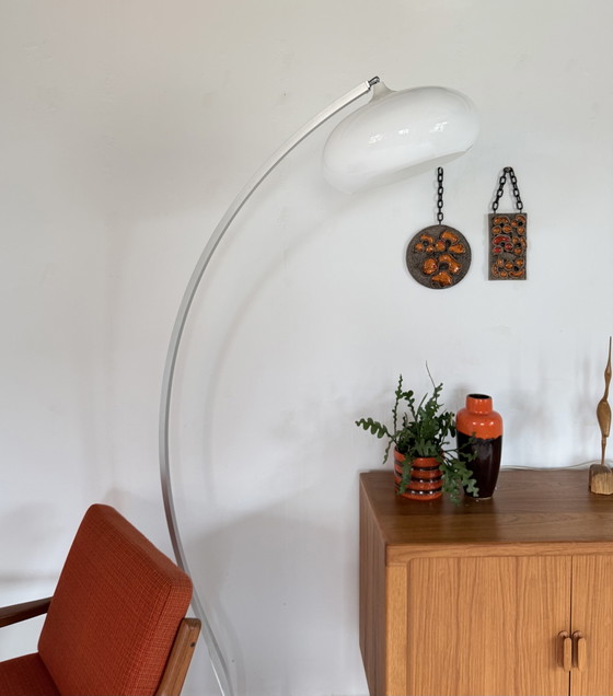 Vintage XXL Verstelbare Deense Booglamp ‘70 – Vloerlampen, Plastic, Metal (photo 4 of 15)