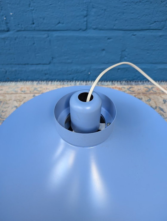 Image 1 of Vintage Blauwe Schalenlamp, Horn Belysning, Deens Design