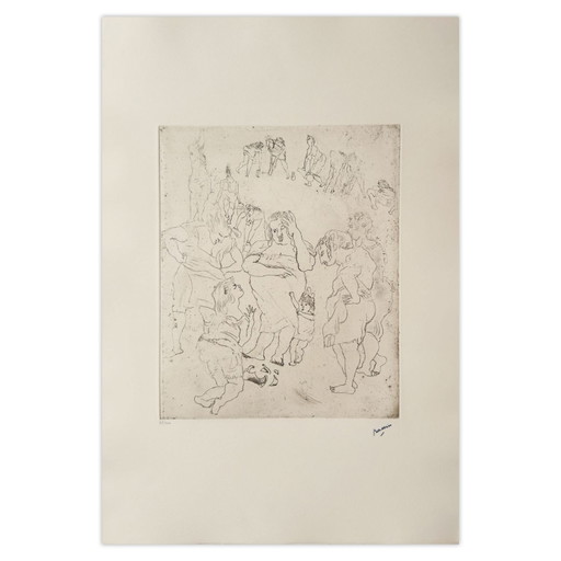 Jules Pascin, Der zerbrochene Krug, Radierung, 1980