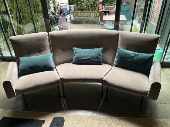 Vintage Modular Sofa Model 743 by Joseph André Motte, Restored, Plus Armchair – Joseph-André Motte, Textile (photo 2 of 5)