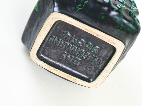 Ceramic vase, German design, 1970s, made in West Germany, Green, Vintage (photo 7 of 8)