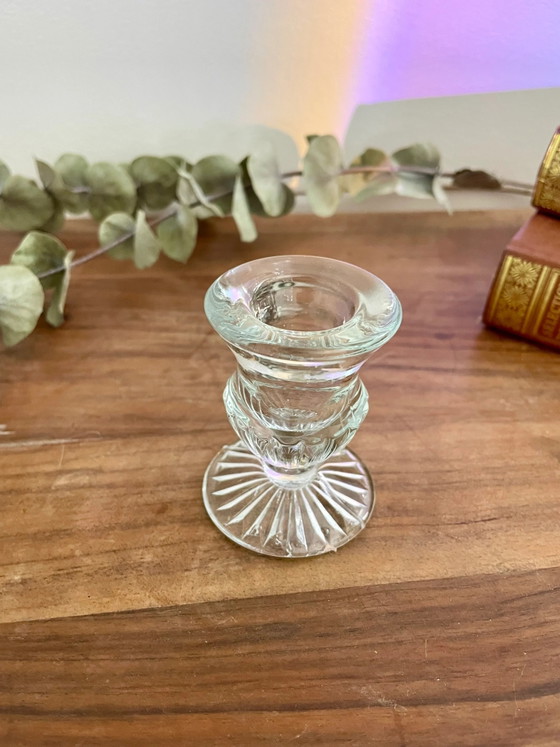 Bougeoir vintage en verre moulé – Bougeoirs et chandeliers, Glass, Mid Century Modern (photo 3 of 3)
