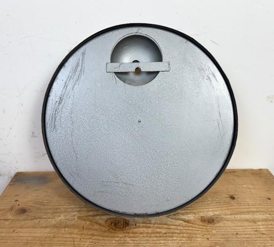 Image 1 of Grijze industriële fabriekswandklok van Chronotechna, jaren 50