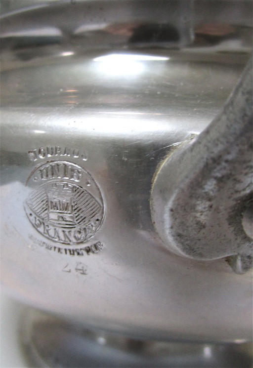 zwei Tournus-Suppenterrinen aus Aluminium, Mitte des 20. Jahrhunderts