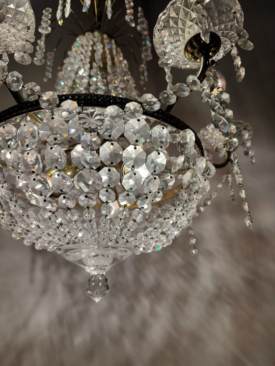 1960s Hot Air Balloon Crystal Chandelier – Brass (photo 14 of 15)