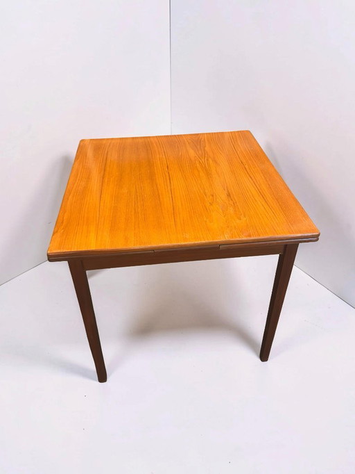 Vintage square extendable dining table