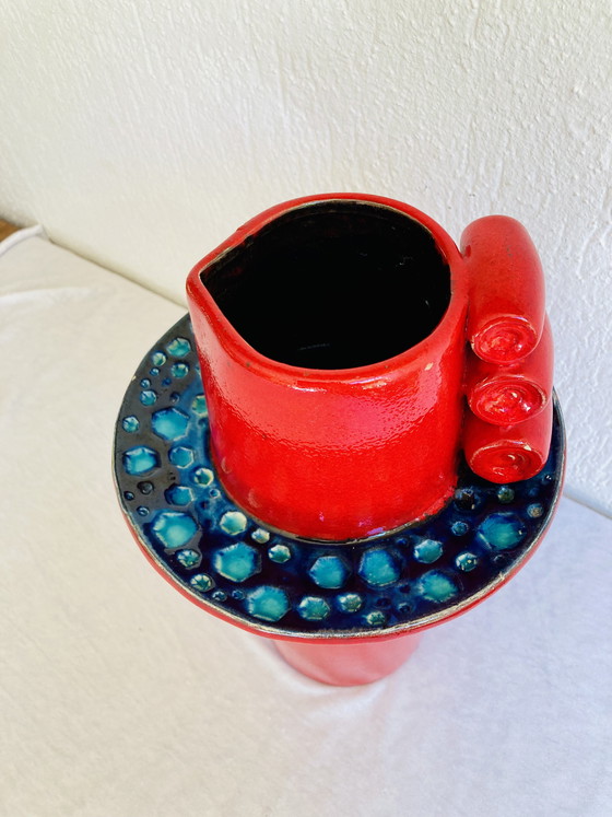 Image 1 of Zeldzame midcentury vaas “ Saturn”Dumler en Breuden 