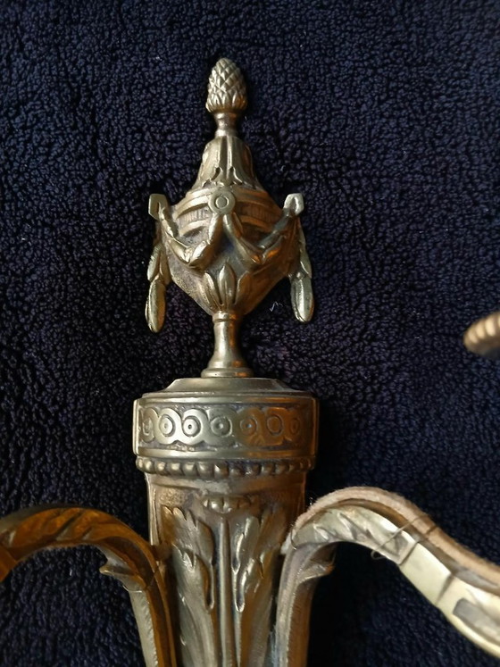 Image 1 of Bronze wall lights in the Louis XVI, Empire, and Neoclassical styles