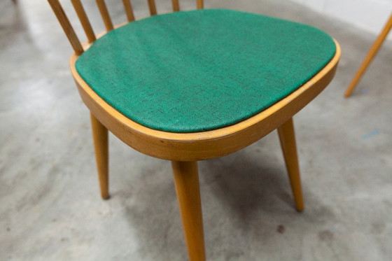 Image 1 of Baumann Schreibtisch und Stuhl, 1960er Jahre, Formica, Holz und Schwarz, grüner Sitz