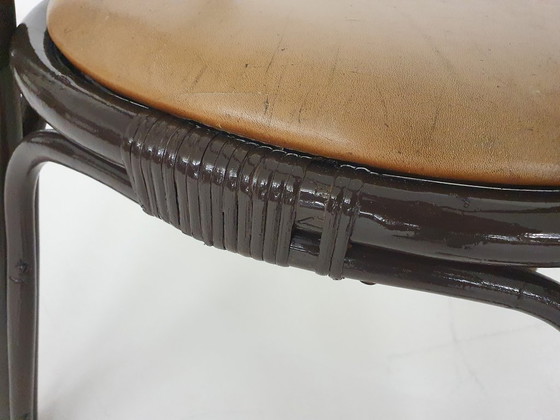 Image 1 of Ensemble de 4 chaises de salle à manger Manou avec assise en cuir, Pays-Bas, années 1970
