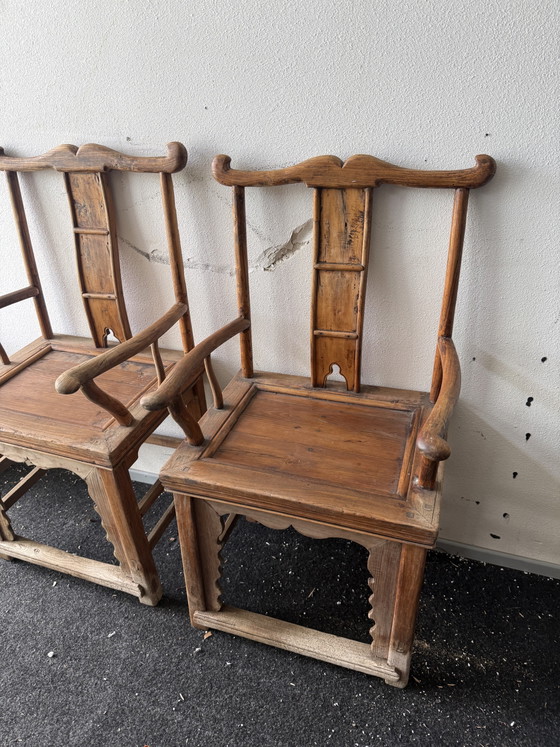 Antike Chinesische Holz-Sessel – 2er Set – Wood (photo 3 of 8)