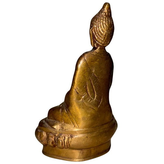 Buda Ladakh Antiguo – Circa 1940 – Bronce Fundido a Mano con Rastros de Dorado – Estatua de Altar Espiritual (photo 6 of 9)