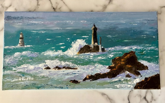 Olieverfschilderij op Doek Vuurtoren Raz De Sein – Schilderijen & Tekeningen, Canvas (photo 2 of 7)