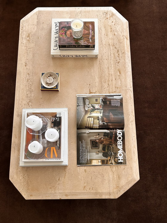 Image 1 of Vintage travertine coffee table 