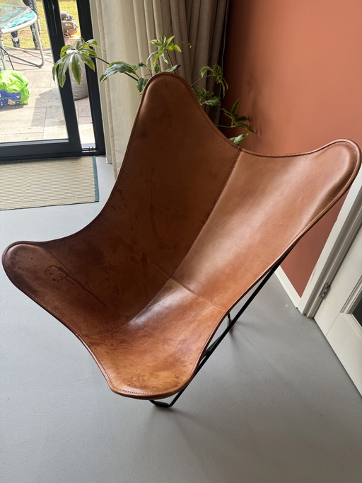 Cuero Mariposa butterfly chair saddle leather