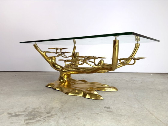 Tavolino da caffè Willy Daro Bonsai, ottone, anni '70, Tavolini da caffè, Vetro, Dorato, Mid Century Modern (foto 2 di 12)