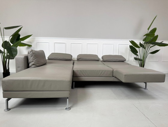 Image 1 of Brühl Moule corner sofa leather sofa gray sleeping function daybed