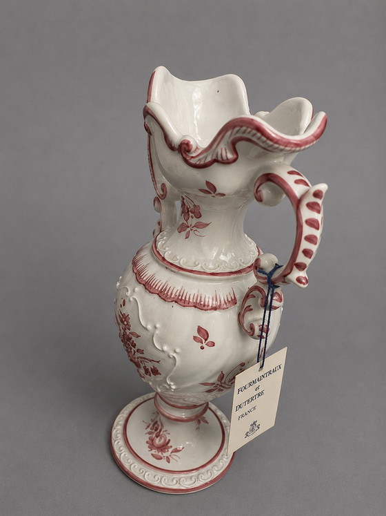 Image 1 of Große Fourmaintraux & Dutertre Desvres Fayence Vase – Handbemalt – Frankreich – 26 cm