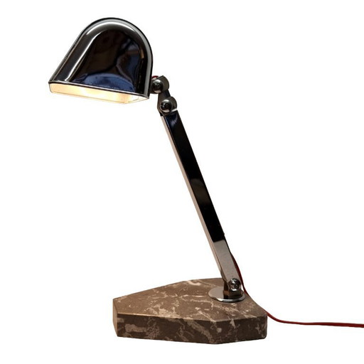 Lampe de bureau Art déco French Fare chromée