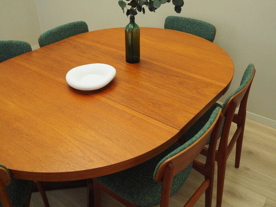 Image 1 of Mesa redonda de teca, diseño danés, años 70, producción: Dinamarca