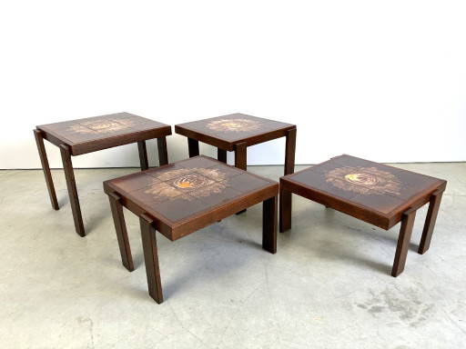 Mid-Century Keramik-Beistelltische, 1960er Jahre