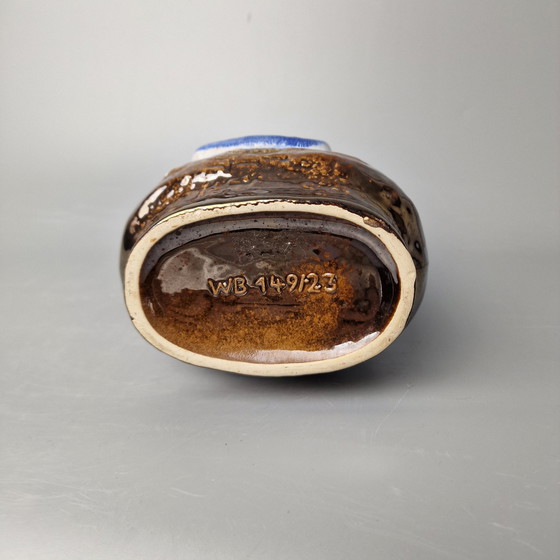 Image 1 of Vintage West German Fat Lava Vase Made by Walter Becht, Shape number WB 149/23, Colours : Violet, blanc et brun