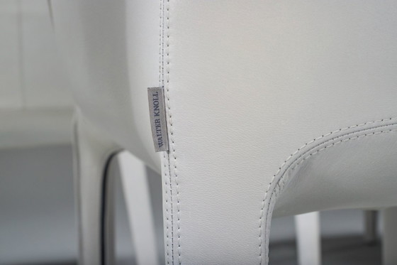 Image 1 of Gio Esszimmerstühle aus ecrufarbenem Leder von Walter Knoll, Deutschland, 2000er Jahre, 8er-Set
